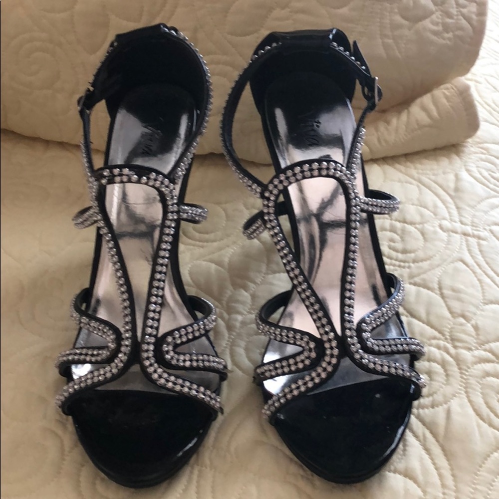 Black and rhinestone heels by Viva